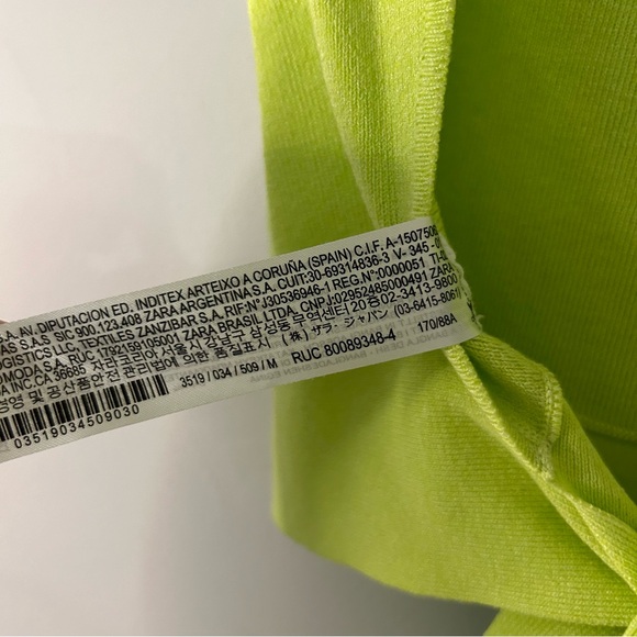 Zara Knit Open Back Tie Crop Top Yellow Green Blogger Favorite 3519/034/509 - Picture 6 of 7